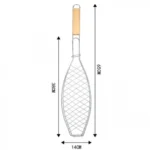 Διπλή Ανοιγόμενη Σχάρα Ψησίματος για Ψάρια