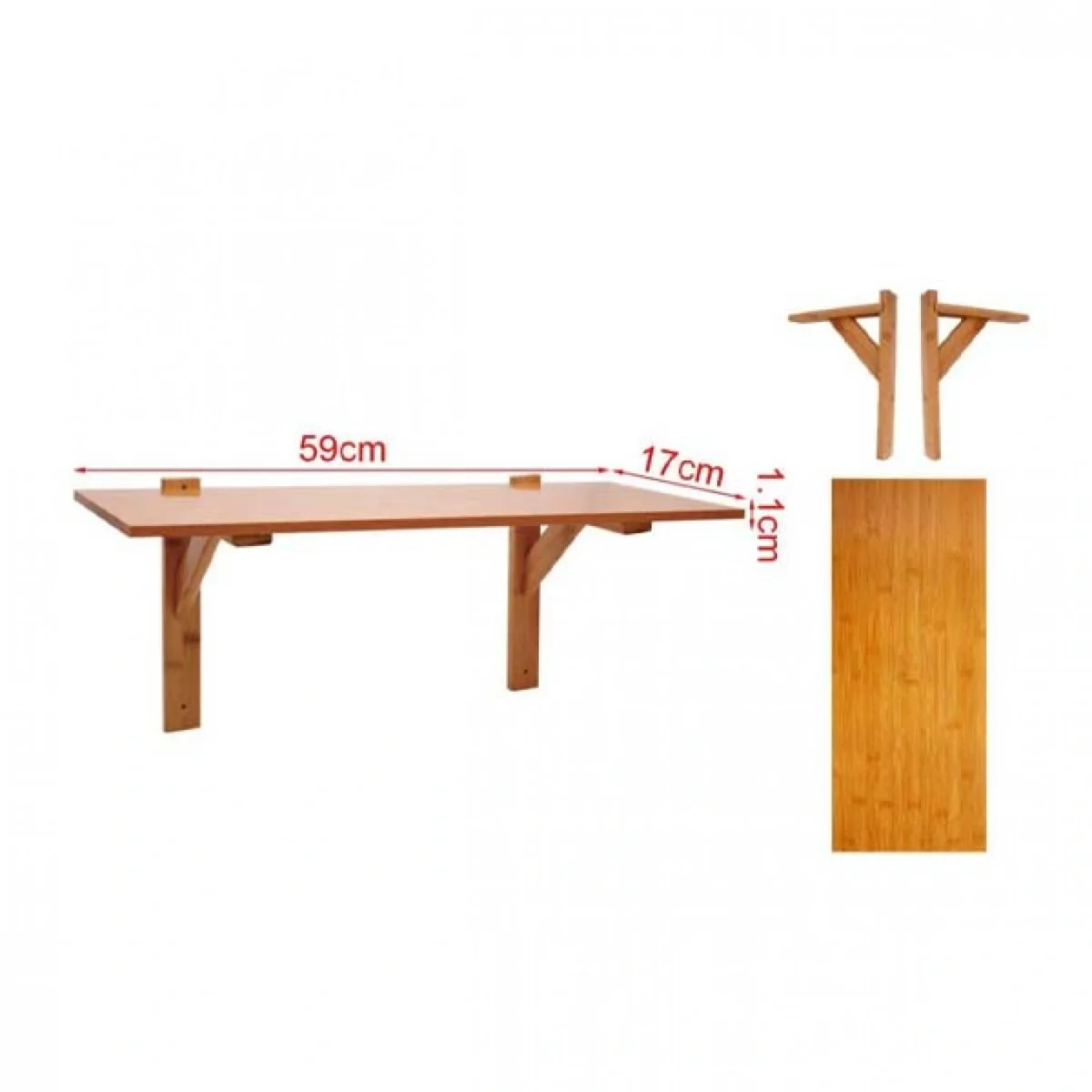 Ξύλινο Ράφι Τοίχου 59x17x1.1cm