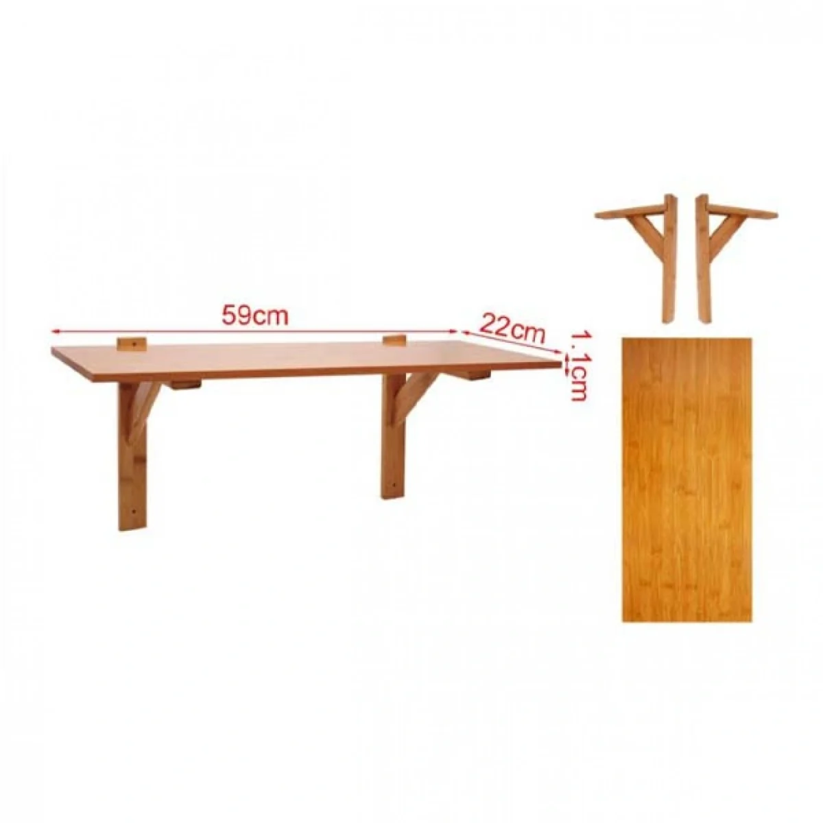 Ξύλινο Ράφι Τοίχου 59x22x1.1cm