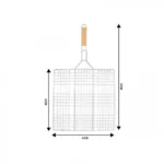 Διπλή Ανοιγόμενη Σχάρα Ψησίματος Τετράγωνη 69x40x40cm