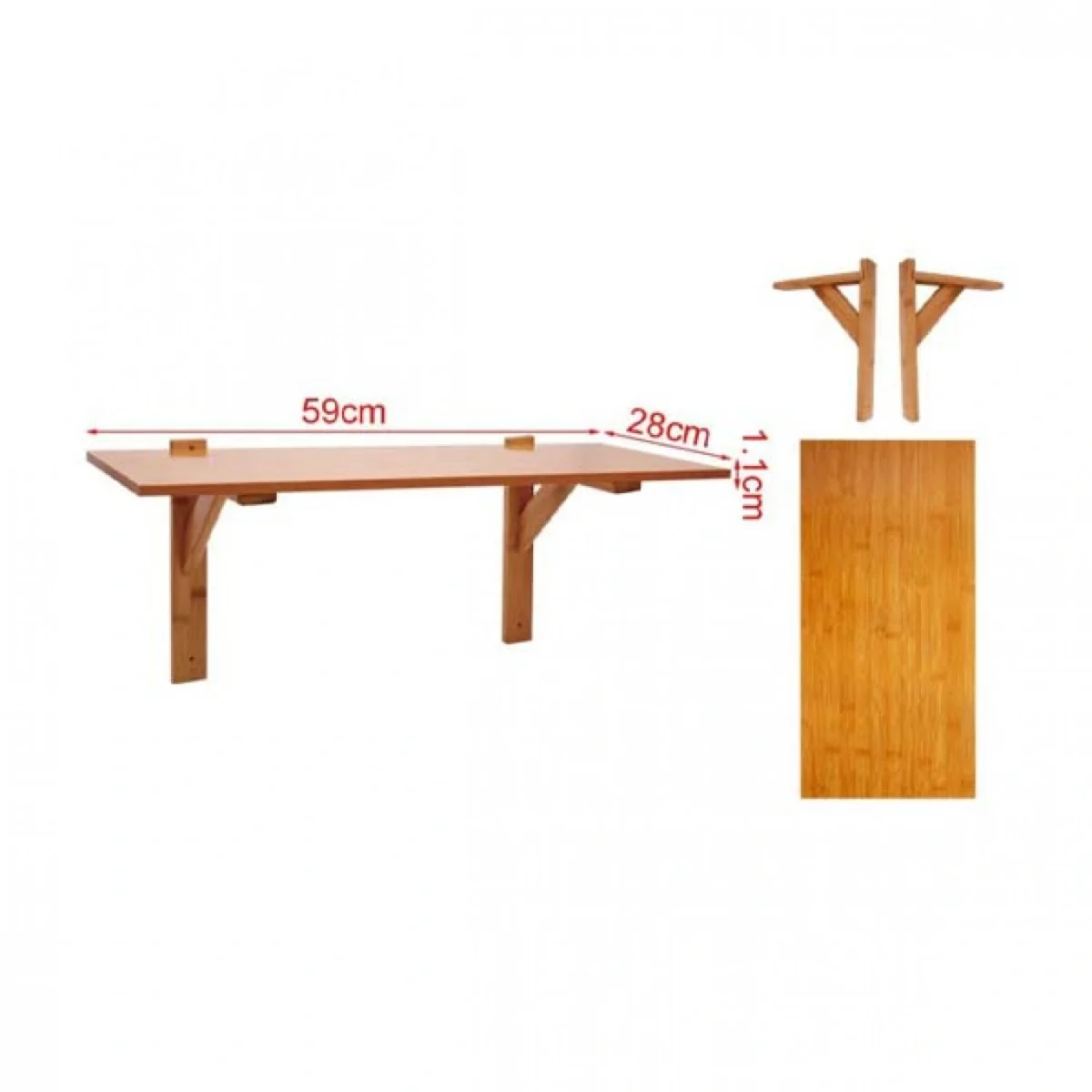 Ξύλινο Ράφι Τοίχου 59x28x1.1cm