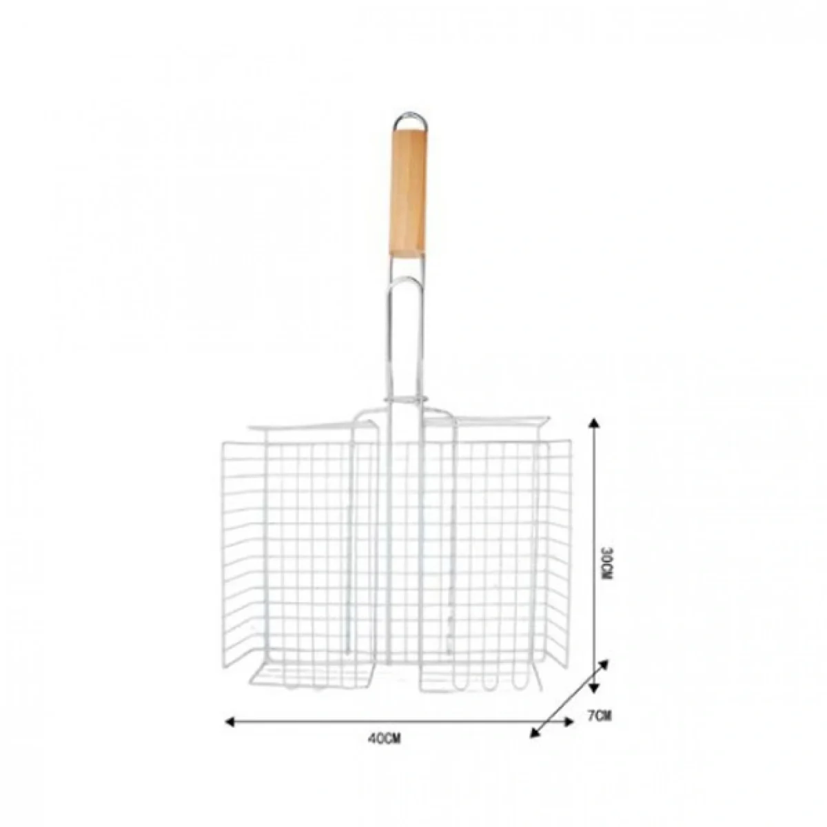 Διπλή Ανοιγόμενη Σχάρα Ψησίματος Καλάθι 30x40x7cm