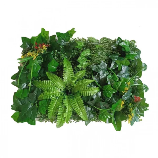 Τεχνητό Φύλλωμα σε Πάνελ 60x40cm με Μικρά Λουλούδια για Διακόσμηση – Επένδυση Τοίχου