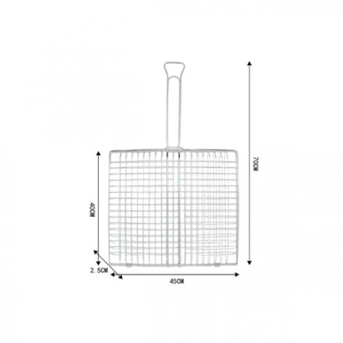 Διπλή Ανοιγόμενη Σχάρα Ψησίματος 70x40x45x2.5cm