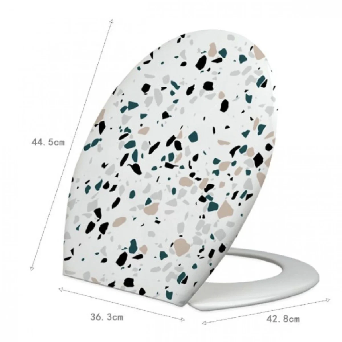 Καπάκι λεκάνης πλαστικό με σχέδιο 44.5x42.8x36.3cm