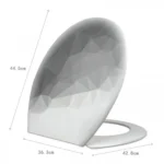 Καπάκι Λεκάνης Πλαστικό με Σχέδιο σε Γκρι Αποχρώσεις, 44.5x42.8x36.3cm