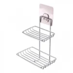 Μεταλική Αυτοκόλλητη Επιτοίχια Βάση για Σαπούνι Δύο επιπέδων