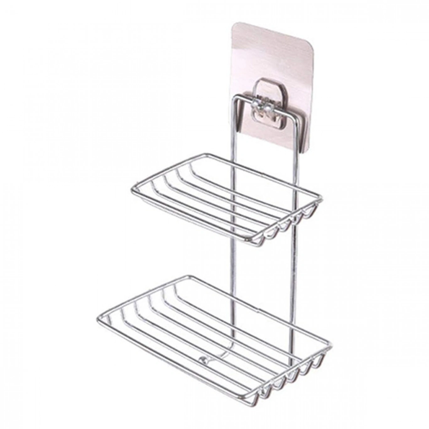 Μεταλική Αυτοκόλλητη Επιτοίχια Βάση για Σαπούνι Δύο επιπέδων Μεταλική Αυτοκόλλητη Επιτοίχια Βάση για Σαπούνι Δύο επιπέδων