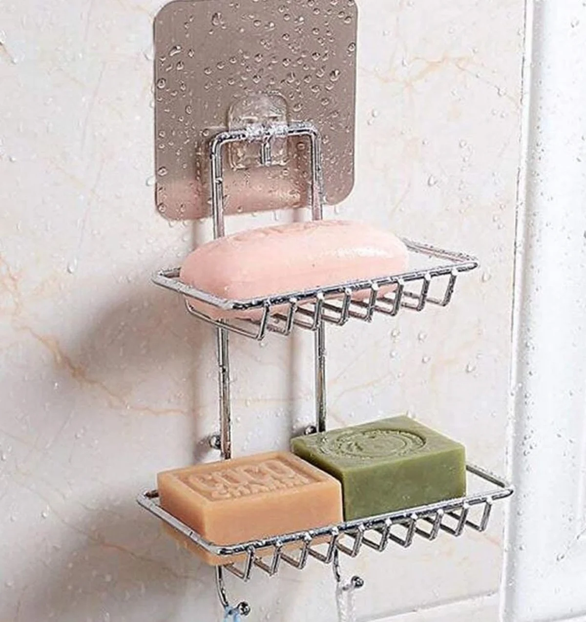 Επιτοίχιο Αυτοκόλλητο Ραφάκι για Σαπούνια Νιπτήρα Μπάνιου - Σαπουνοθήκη Πλαστική