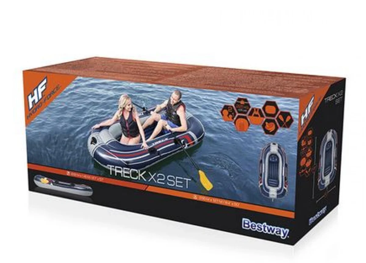 Intex Φουσκωτή Βάρκα Seahawk 2 SET με Κουπιά και Τρόμπα