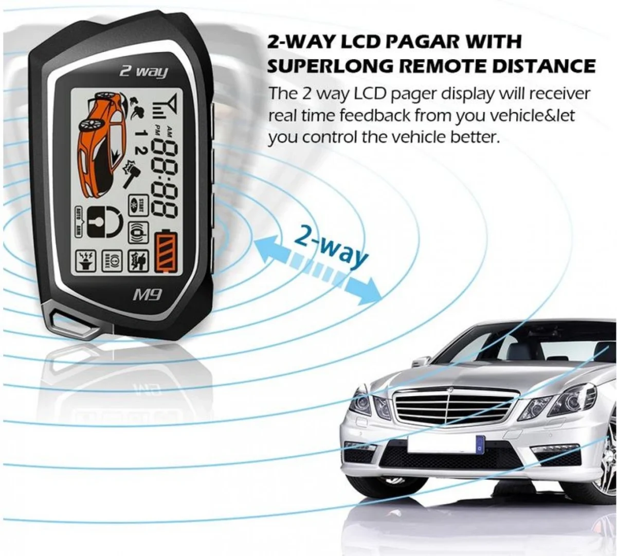 Τηλεχειριζόμενο Σύστημα Συναγερμού Αυτοκινήτου - Σειρήνα Tηλεειδοποίηση Aμφίδρομος Αντικραδασμικό με 2 Τηλεχειριστήρια - Car Alarm