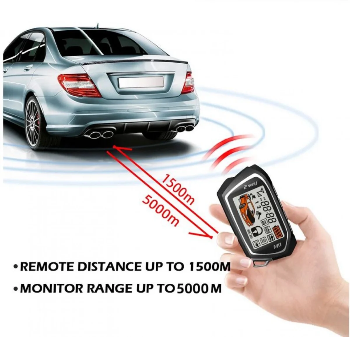 Τηλεχειριζόμενο Σύστημα Συναγερμού Αυτοκινήτου - Σειρήνα Tηλεειδοποίηση Aμφίδρομος Αντικραδασμικό με 2 Τηλεχειριστήρια - Car Alarm
