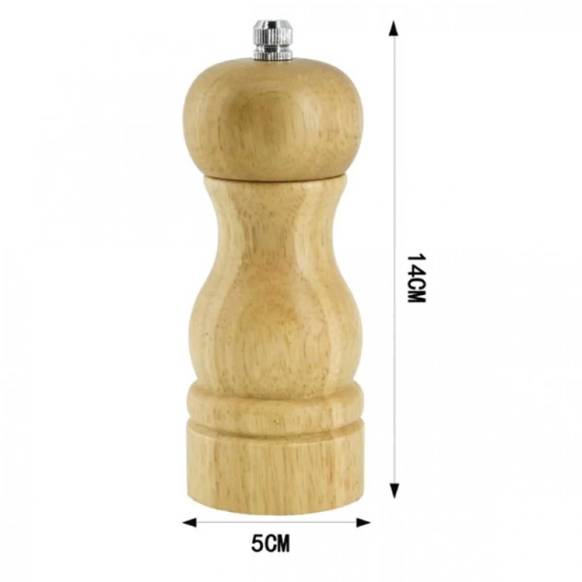 Ξύλινος, Χειροκίνητος Μύλος Πιπεριού-Αλατιού 14cm