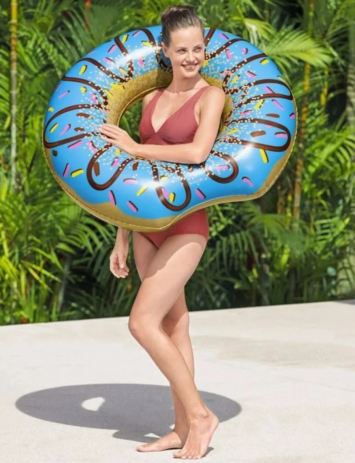 Φουσκωτή Σαμπρέλα Θαλάσσης Donut Σοκολάτα σε Καφέ Χρώμα Bestway 107cm