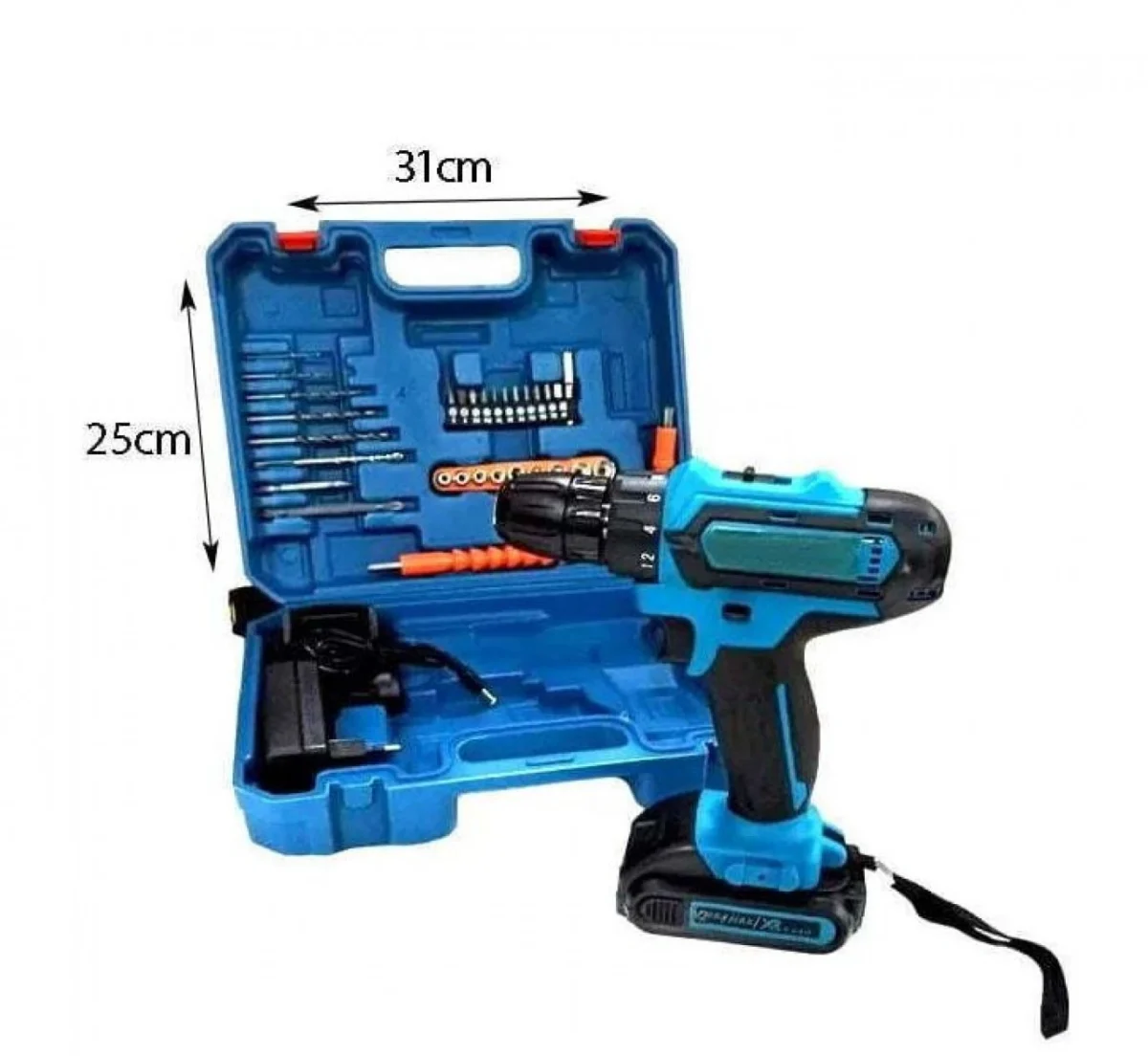 Ρυθμιζόμενο Δραπανοκατσάβιδο Μπαταρίας 36V με Βαλιτσάκι Μεταφοράς Bisutime