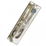 Ανοξείδωτη Στήλη Ντουζ 93cm Τετράγωνη Ντουζιέρα Poseidon με Τηλέφωνο Μπάνιου