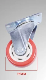 Περιστρεφόμενη Βιδωτή Βιομηχανική Ρόδα Βαρέος Τύπου 75mm