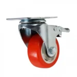 Περιστρεφόμενη Βιδωτή Βιομηχανική Ρόδα Βαρέως Τύπου 75mm με Στόπ και Αντοχή 100Kg