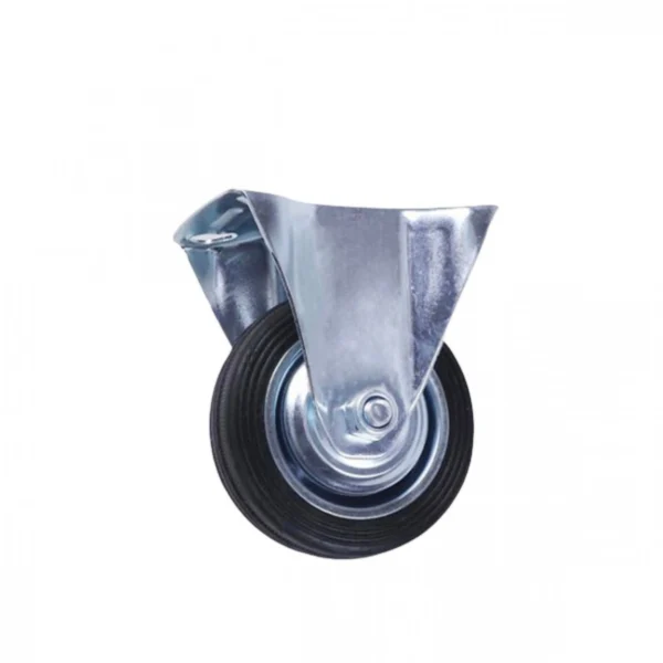 Σταθερή Μαύρη Βιδωτή Βιομηχανική Ρόδα Βαρέως Τύπου 100mm με Αντοχή 130Kg