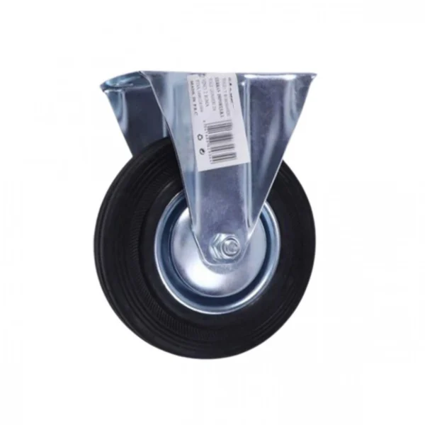 Σταθερή Μαύρη Βιδωτή Βιομηχανική Ρόδα Βαρέως Τύπου 125mm με Αντοχή 150Kg