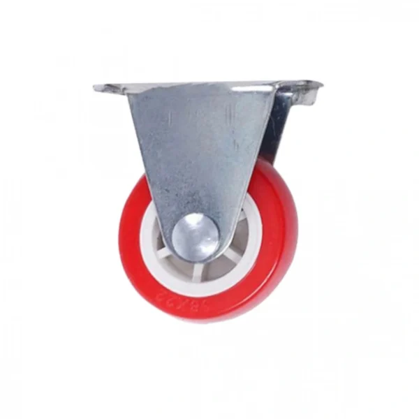 Σταθερή Κόκκινη Βιδωτή Βιομηχανική Ρόδα Βαρέως Τύπου 37.5mm με Αντοχή 50Kg