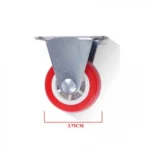 Σταθερή Κόκκινη Βιδωτή Βιομηχανική Ρόδα Βαρέως Τύπου 37.5mm με Αντοχή 50Kg