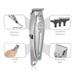 Επαναφορτιζόμενη Κουρευτική Μηχανή Kemei KM-1949 - Ασημί