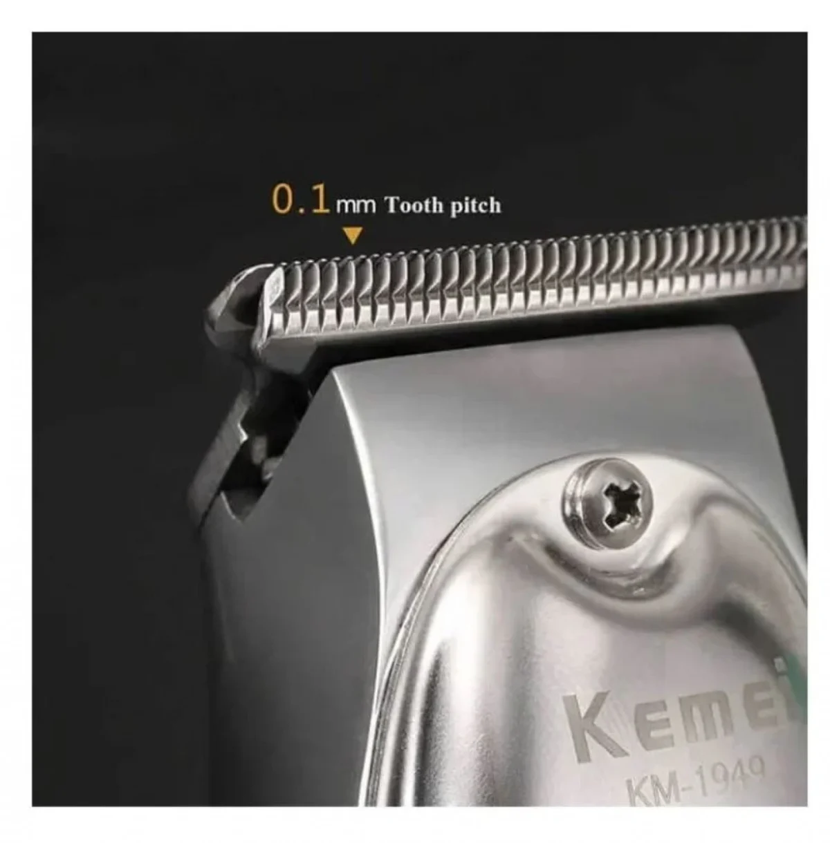 Επαναφορτιζόμενη Κουρευτική Μηχανή Kemei KM-1949 - Ασημί