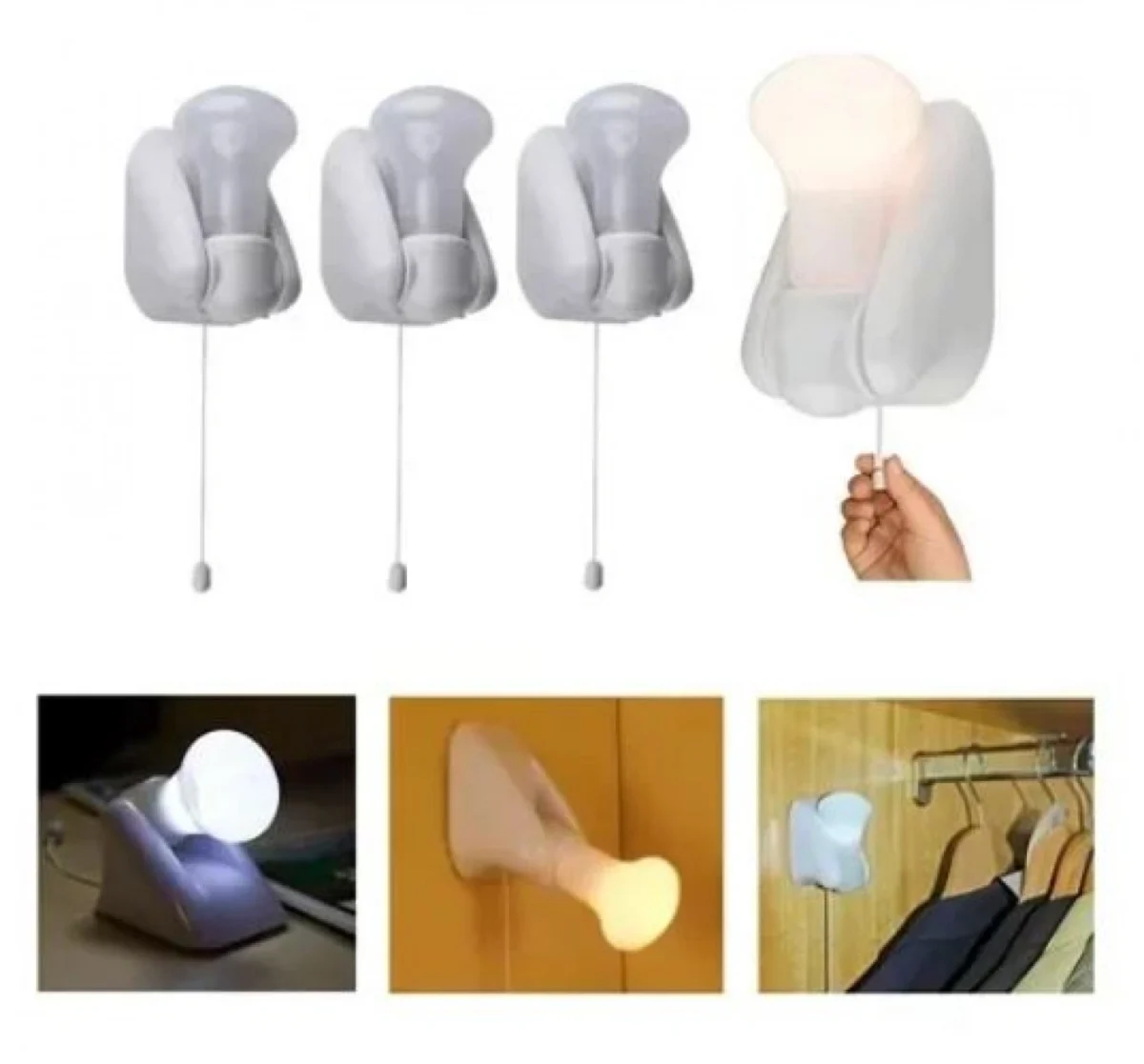 Αυτόνομη Λάμπα LED Φωτιστικό Μπαταρίας Σετ 4 τεμαχίων Handy Bulb Led – Λευκό