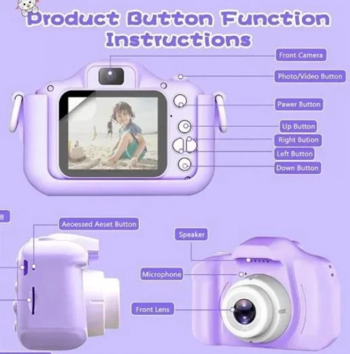 Ψηφιακή Παιδική Φωτογραφική Μηχανή με Σχέδιο Μονόκερο