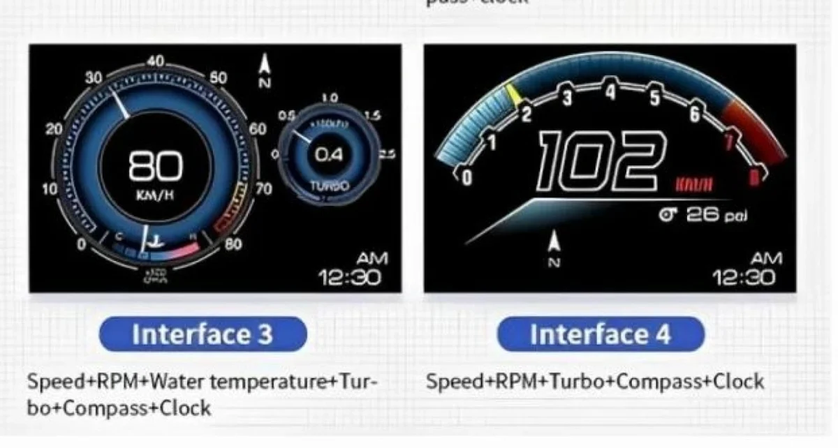 Ψηφιακή TFT Οθόνη Ενδείξεων Αυτοκινήτου OBD2 HUD Ταχύμετρο, Στροφόμετρο, Πίεσης Ελαστικών, Κατανάλωση Καυσίμου - HUD Head Up Display