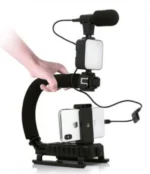 Σταθεροποιητής Χειρός DSLR Sport Action Camera Smartphone Μικρόφωνο με Φωτισμό LED - U-Grip Gimbal & Stabilizers Vlog Set Puluz PKT3013