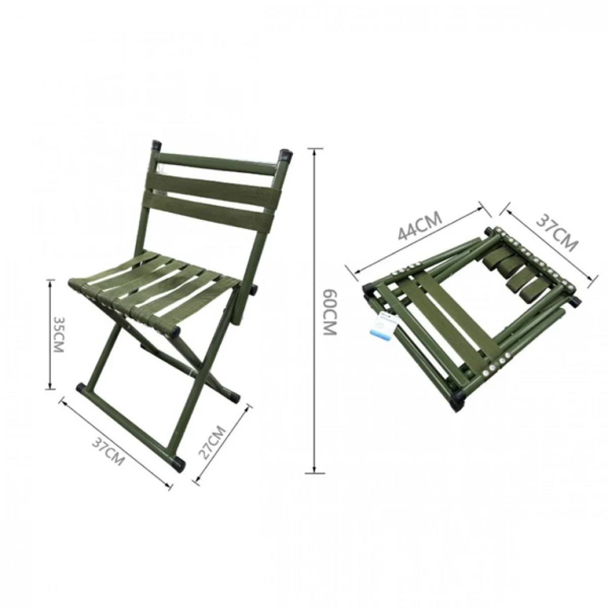 Αναδιπλούμενη Καρέκλα Σκαμπό Ψαρέματος - Κυνηγίου Χακί 37x27x60εκ - Outdoor Portable Folding Fishing Chair
