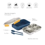 Ισοθερμικό Inox Δοχείο Φαγητού 2 Θέσεων 17.8x12..4x7.5cm