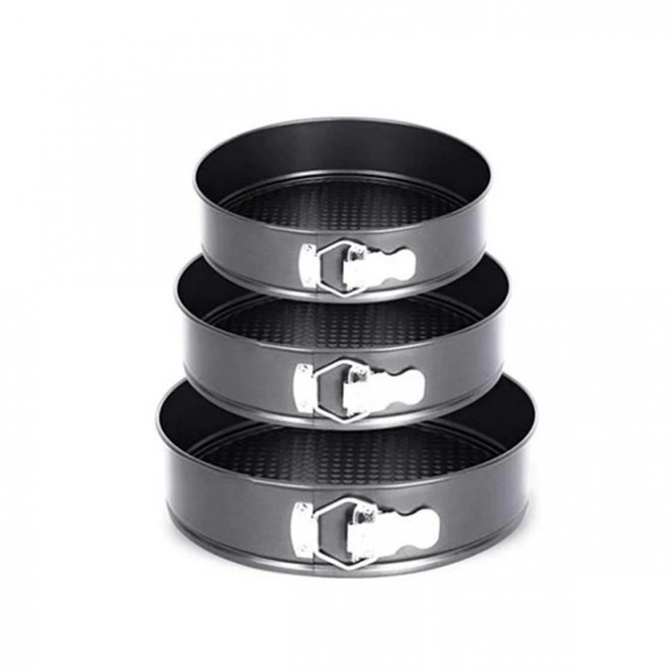 Σετ 3 Στρογγυλές Ανοιγόμενες Αντικολλητικές Φόρμες για Κέικ 24cm-26cm-28cm Σετ 3 Στρογγυλές Ανοιγόμενες Αντικολλητικές Φόρμες για Κέικ 24cm-26cm-28cm