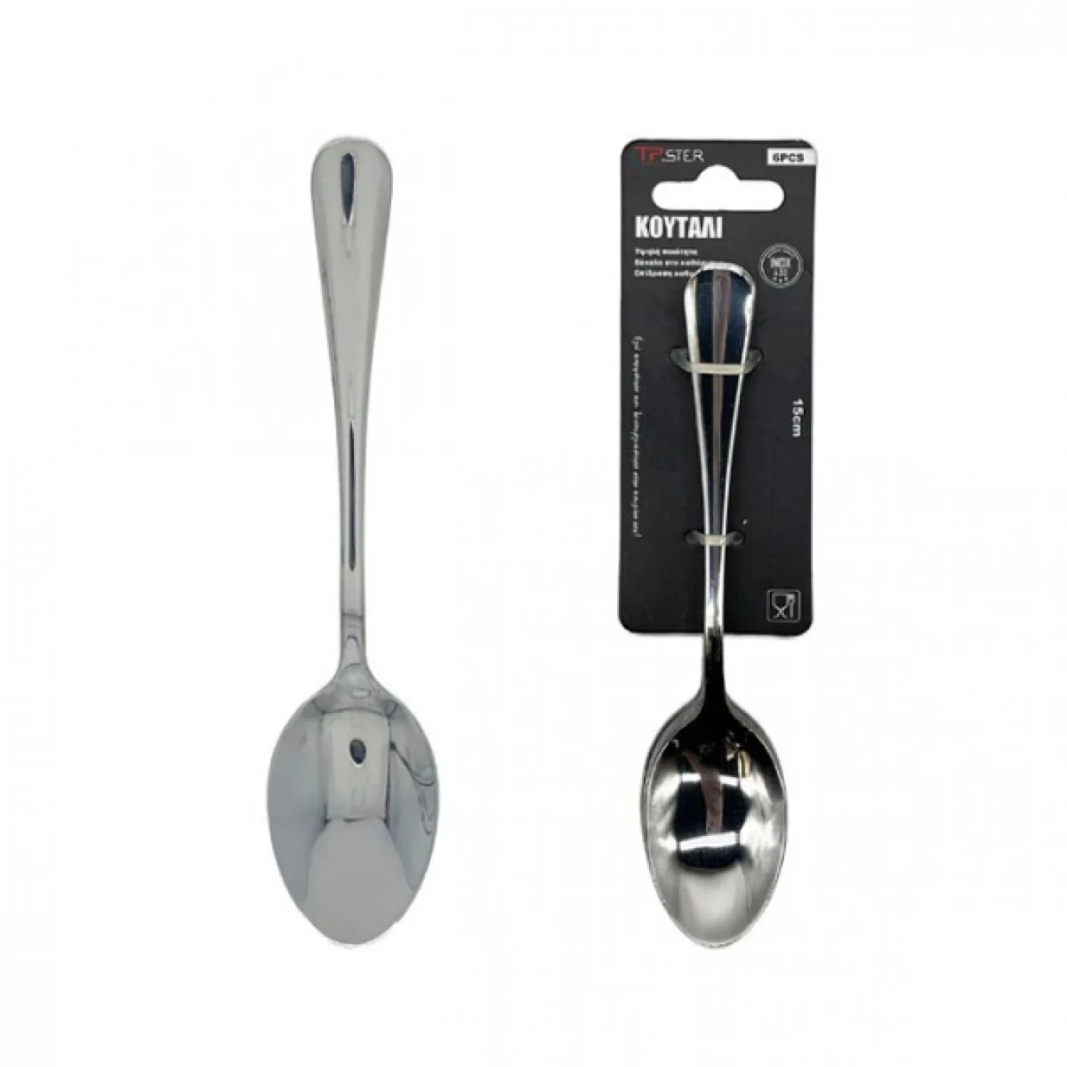 Σετ 6 τεμ. Ανοξείδωτα Κουτάλια Γλυκού, 15cm - 33005