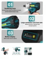 Επαναφορτιζόμενο Μπουλονόκλειδο 5AH 550 N/M - 2 Μπαταρίες