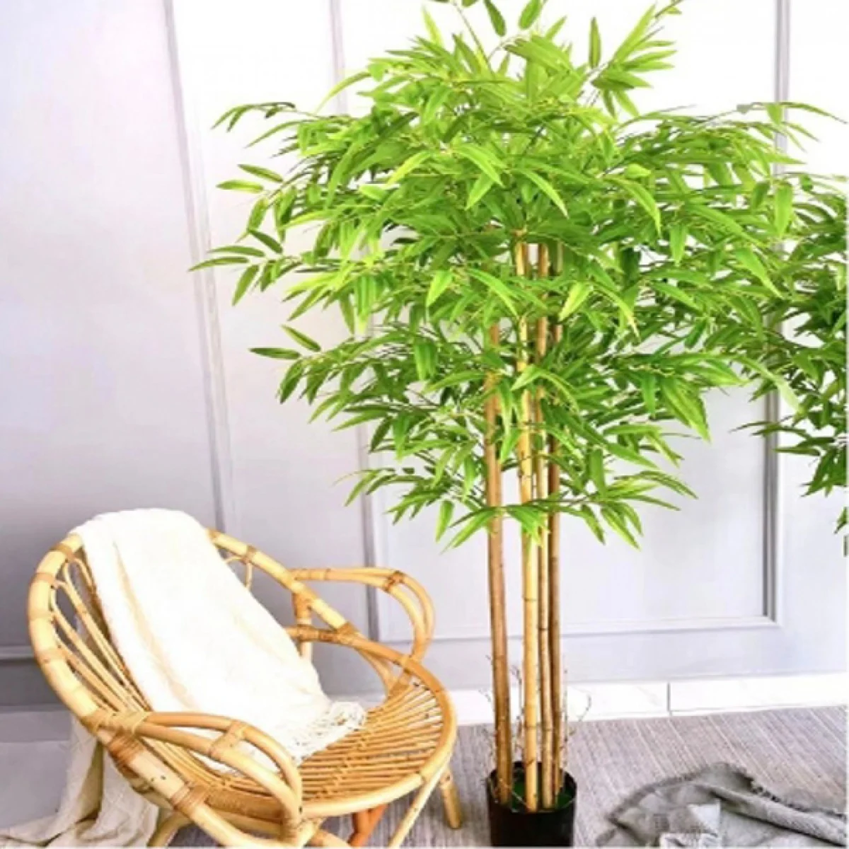 120cm Τεχνητό Διακοσμητικό Φυτό Μπαμπού σε Γλάστρα