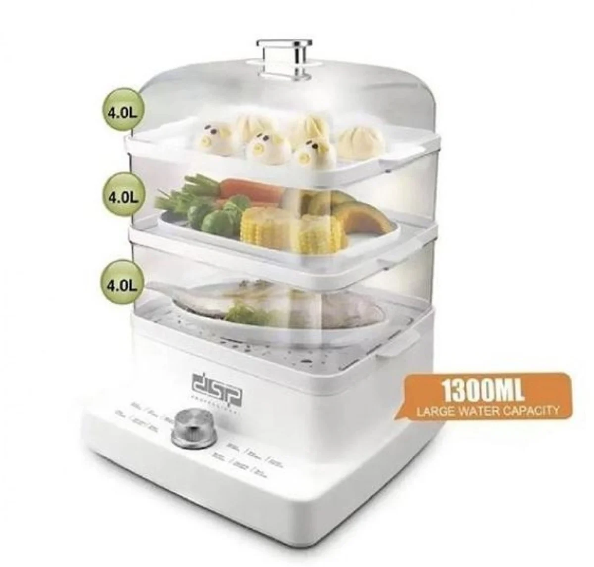 Ηλεκτρικός Ατμομάγειρας 3 Επιπέδων Μαγειρέματος 1200W 1200ml DSP KA5015