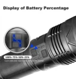 Επαναφορτιζόμενος Αδιάβροχος Φακός LED X-Bailog BL-G600-6 Μαύρο