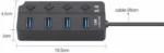HQ-4-PORT Αντάπτορας-USB HUB Γρήγορης Φόρτισης & Μεταφοράς Δεδομένων έως 5Gbps με 4 Θύρες USB 3.0 LED Φωτισμό Λειτουργίας & Διακόπτες On/ Off