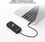 HQ-4-PORT Αντάπτορας-USB HUB Γρήγορης Φόρτισης & Μεταφοράς Δεδομένων έως 5Gbps με 4 Θύρες USB 3.0 LED Φωτισμό Λειτουργίας & Διακόπτες On/ Off