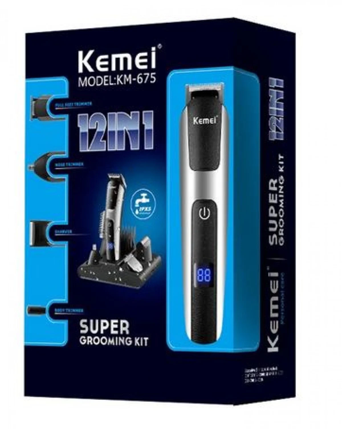 Eπαναφορτιζόμενη USB Κουρευτική Μηχανή - Blue Groom - Kemei ΚΜ-1218