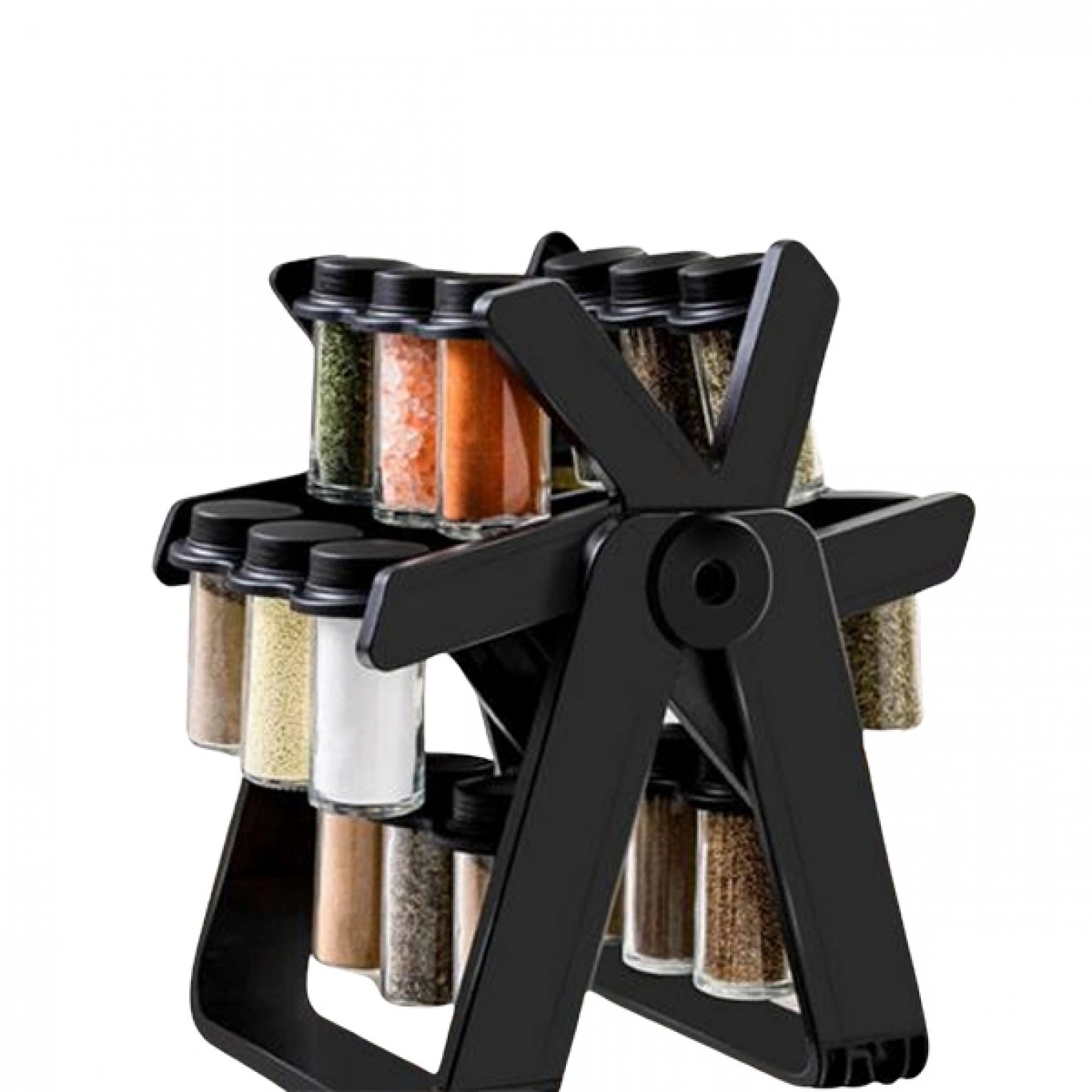 Πολυλειτουργική Περιστρεφόμενη Θήκη Μπαχαρικών με 18 Βαζάκια Πολυλειτουργική Περιστρεφόμενη Θήκη Μπαχαρικών με 18 Βαζάκια