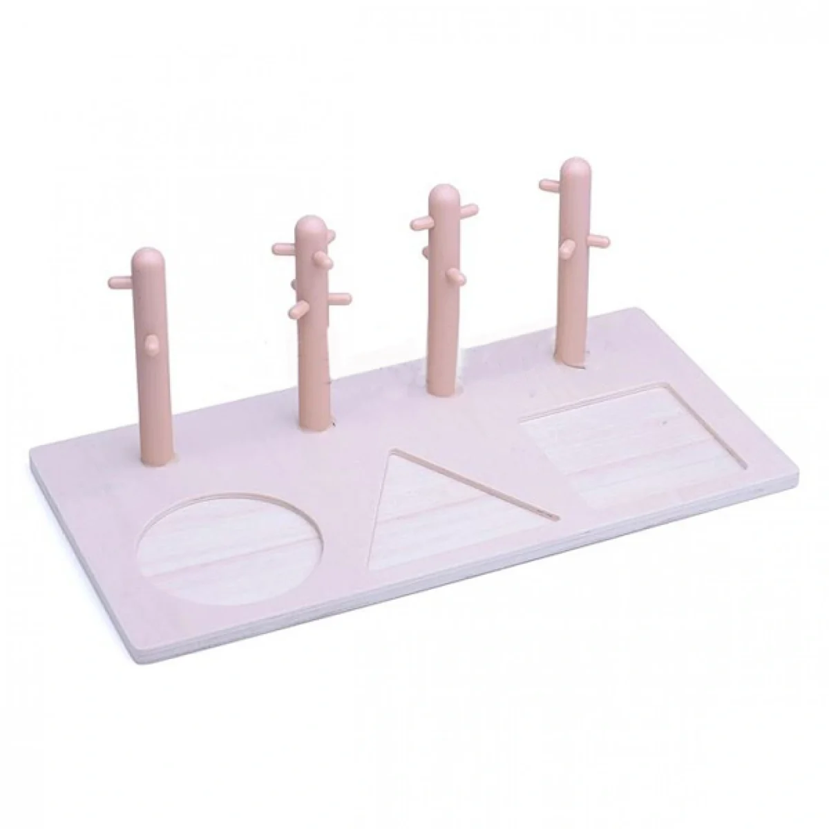 Επιτραπέζιο Εκπαιδευτικό Ξύλινο Παιχνίδι με Γεωμετρικά Σχήματα και Χρώματα