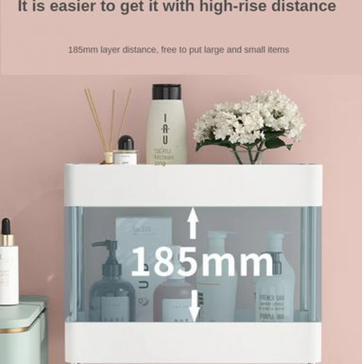 Τροχήλατη Ραφιέρα - Καρότσι Τεσσάρων Επιπέδων με 4 Καλάθια & Ροδάκια - Τρόλεϊ Οργάνωσης, Διακόσμησης 80x40x12.5cm - Λευκό