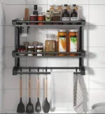 Ανοξείδωτη Κρεμάστρα Μπάνιου-Κουζίνας με 2 ράφια Αποθήκευσης 50x38x15cm