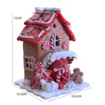 Χριστουγεννιάτικο Διακοσμητικό Σπιτάκι με Γλυφιτζούρια & Χιονάνθρωπο 13x10.5x10.5cm