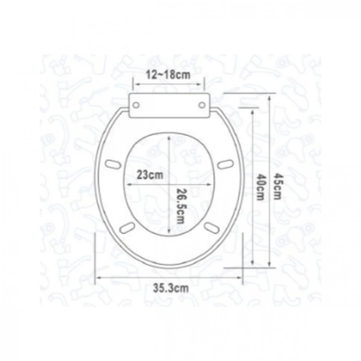 Καπάκι Λεκάνης Πλαστικό Λευκό 35.3x45cm