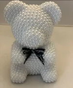 Εντυπωσιακό Λευκό Αρκουδάκι Δώρου με Πέρλες 25εκ